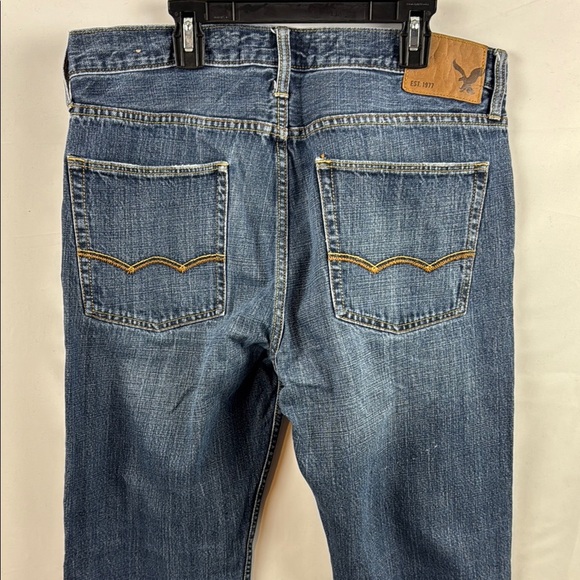 American Eagle Original Straight Men's Blue Jeans Size 32 - Picture 8 of 12